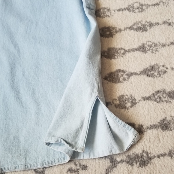 Vintage Agapo Shaverlake Denim American Flag Button Mini Dress Sz L - Picture 4 of 12